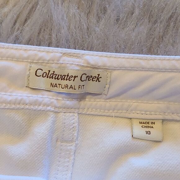 Coldwater creek‎ natural fit womens white capris with tie waist size 10 - Picture 3 of 5